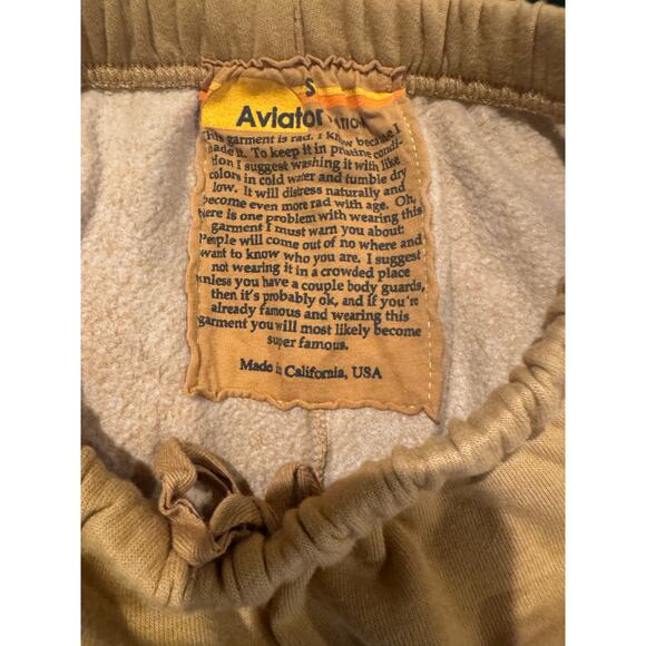 AVIATOR NATION 5 Velvet Rainbow Stripe Joggers in Camel Tan Size S - Picture 5 of 7